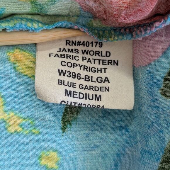 Jams World Blue Garden Y2k Beach Coastal Tropical Island Vibe Bohemian Dress MD - Picture 9 of 9